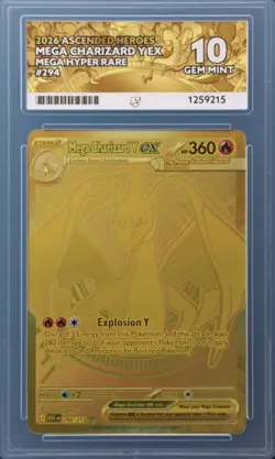 Pokemon TCG Mega Charizard Y ex 294/217 Ascended Heroes Ace 10. Low pop 💎 - Image 1