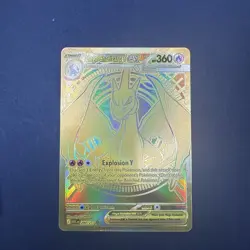 Gold Mega Charizard Y EX Pokemon Card Full Art #294/217, Ascended Heroes Holo! - Image 1