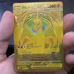 Gold Mega Charizard Y EX Pokemon Card Full Art #294/217, Ascended Heroes Holo! - Image 2