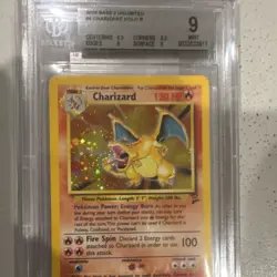Charizard Base Set 2 Unlimited Holo Rare #4/130 Beckett 9 2000 - Image 3