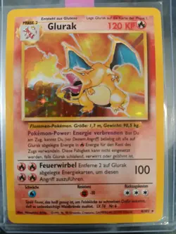 Pokemon TCG German Base Set (Charizard) Glurak 4/102 Unlimited Holo Rare - Image 1