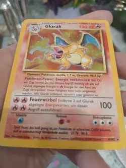 Pokemon TCG German Base Set (Charizard) Glurak 4/102 Unlimited Holo Rare - Image 4