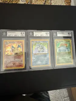 BGS 8.5 1999 Pokemon Base Set Unlimited Holo Charizard Blastoise and Venusaur. - Image 1