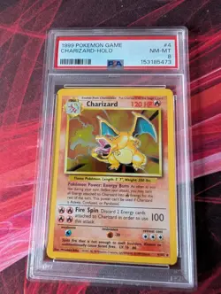 CHARIZARD HOLO 4/102 1999 BASE SET UNLIMITED POKEMON #4 PSA 8 new cert - Image 1