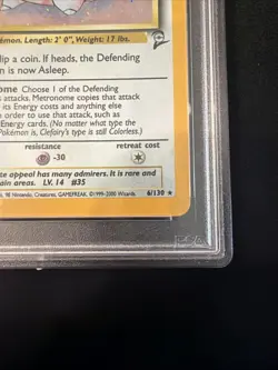1999 POKEMON BASE SET UNLIMITED #5 CLEFAIRY-HOLO PSA 9 - Image 5