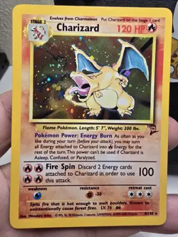 2000 TCG Pokemon Charizard Holo Rare #4/130 Base Set 2, NM. - Image 2