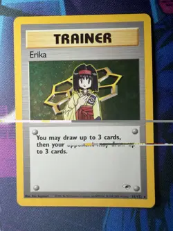 Erika (16) Unlimited Holo Holo Rare Gym Heroes 016/132 LP+ Pokemon Card TCG - Image 1