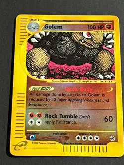 Nintendo Pokemon TCG Golem 14/165 Expedition Base Set Holo Rare EN 100HP 2002 - Image 1