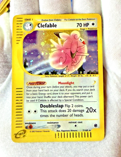 2002 Vintage Pokemon Clefable 7/165 Expedition Holo Rare E Reader Card - LP - Image 2