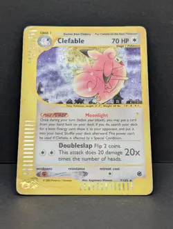 Clefable 007/165 Expedition Base Set Holo Ultra Rare Pokemon TCG Nintendo HP - Image 3