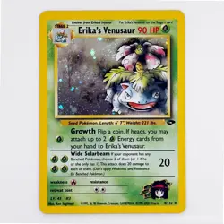 Pokemon Erika’s Venusaur #4 Gym Challenge Holo Rare Swirl Card NM/LP WotC 2000 - Image 1