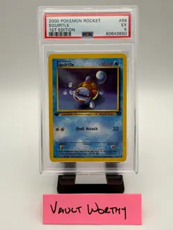 2000 Pokemon Team Rocket #68 Squirtle 1st Edition WOTC Card PSA 5 - Image 1