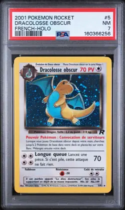 FRENCH Dark Dragonite Holo Unlimited Team Rocket - Rare Card 5/82 - Image 1