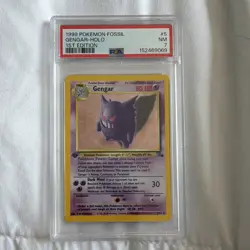 1999 Pokemon TCG Gengar Holo Fossil 5/62 1st Edition PSA 7 Pokemon Card Age 6+ - Image 1