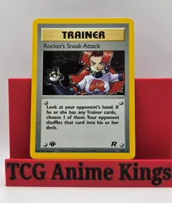 1st Edition Rocket’s Sneak Attack 16/82 Holo Team Rocket Pokemon Card LP WOTC - Image 1