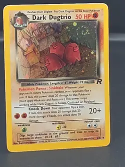 Swirl Dark Dugtrio 6/82 Team Rocket 1st Edition Holo LP Pokemon Card WOTC - Image 2