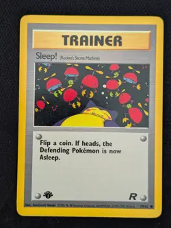 1st Edition Sleep! 79/82 Team Rocket Pokemon Card WOTC TCG Non Holo - Image 1
