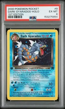 2000 Pokemon Team Rocket Dark Gyarados Holo 1st Edition 8/82 PSA 6 - Image 1