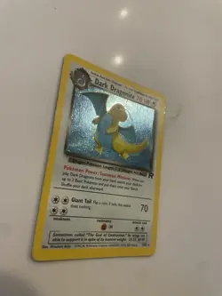 Pokemon TCG: Dark Dragonite 5/82 Holo Rare Team Rocket 1999 Vintage WOTC Light - Image 3