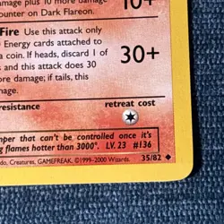 Pokemon Card - Dark Flareon Team Rocket 35/82 Uncommon 1st Edition Non Holo - Image 3