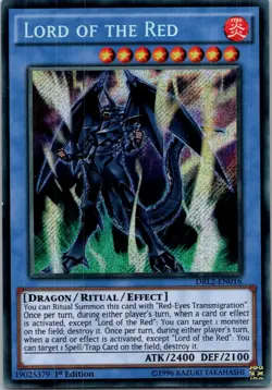Yugioh Lord of the Red DRL2-EN016 1st Edition Secret Rare NM - Image 1
