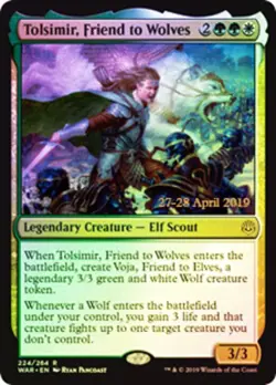 Tolsimir, Friend to Wolves - Foil - Prerelease Promo NM, English MTG War Of The - Image 1