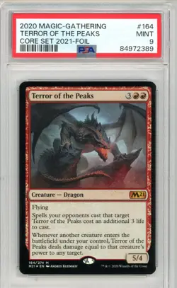 FOIL - PSA 9 MINT MTG Magic - Terror of the Peaks - Core Set 2021 (POP 2) - Image 1