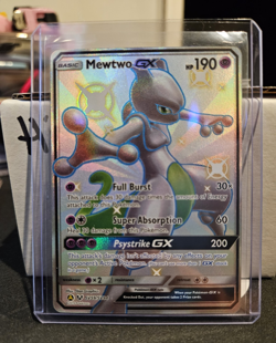 Pokemon Mewtwo GX SV59/SV94 Hidden Fates Shiny Vault Full Art Holo - Image 1