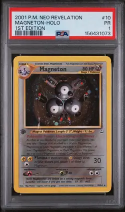 2001 POKEMON NEO REVELATION 1ST EDITION #10 MAGNETON-HOLO PSA 1 - Image 1