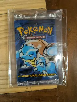 Base Set Pokemon Tcg Booster Pack Short Crimp Heavy 1999 Blastoise - Image 1