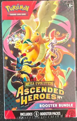 Pokemon TCG Mega Evolution Ascended Heroes Booster Bundle 6 Packs Sealed - Image 1