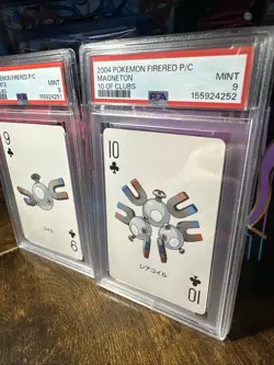 2004 Pokemon Firered Playing Cards Magnemite And Magneton 9/10 Of Clubs PSA 9 - Image 2