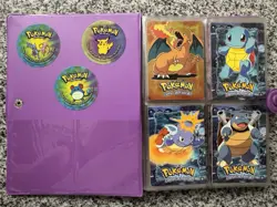 Vintage Pokemon Binder Topps Chrome, Topps Lot w/ Movie Cards Charizard 46 Cards - Image 1