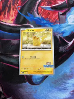 Pokemon TCG Pikachu SVP214 Black Star Promo 2024 Illustration Contest - Image 1
