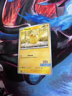 Pokemon TCG Pikachu SVP214 Black Star Promo 2024 Illustration Contest - Image 2