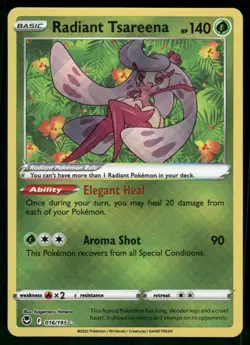 Radiant Tsareena 016/195 Radiant Rare Holo NM Pokemon SWSH12: Silver Tempest - Image 1