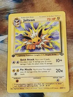 1999 Pokemon Jungle - Jolteon 1st Edition Non-Holo 20/64 Rare - LP - Image 1