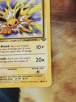 1999 Pokemon Jungle - Jolteon 1st Edition Non-Holo 20/64 Rare - LP - Image 4