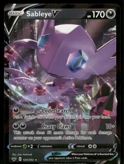 Sableye V 120/202 Ultra Rare Holo NM Pokemon SWSH01: Sword & Shield Base Set - Image 1