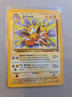Pokemon TCG Jolteon Card 20/64 Jungle Unlimited Regular Non-Holo Rare Lp - Image 2