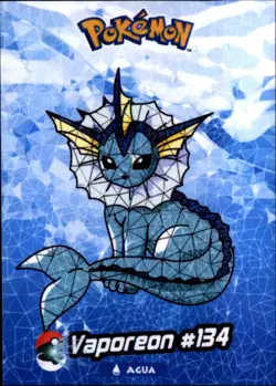 Pokemon Crystal Card Collection Set #134 Vaporeon Cracked Ice Holo - Image 1