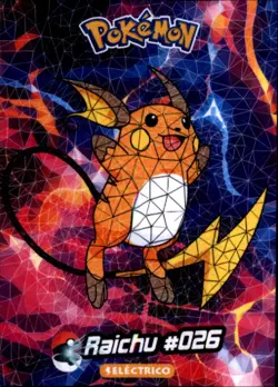 Pokemon Crystal Card Collection Set #026 Raichu Cracked Ice Holo Foil - Image 1
