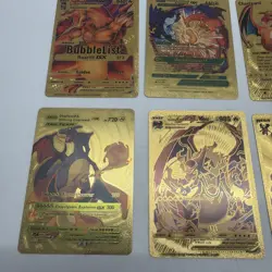Pokemon Fan Art Charizard Collection Card Bundle 12x Cards Shiny Foil Gold - Image 2