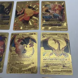 Pokemon Fan Art Charizard Collection Card Bundle 12x Cards Shiny Foil Gold - Image 4