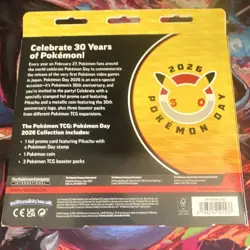 Pokemon TCG Pokemon Day 2026 Collection Pikachu Promo Card + 3 Packs English - Image 2