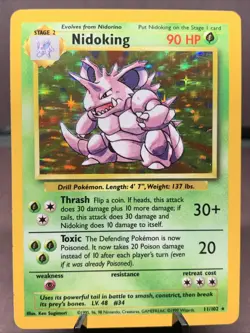 Pokemon TCG Nidoking Base Set Unlimited Holo Rare 11/102 WOTC VTG 1999 NM- - Image 1