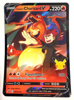 Pokemon TCG - Lance’s Charizard V SWSH133 - 25th Celebrations Black Star Promo - Image 1