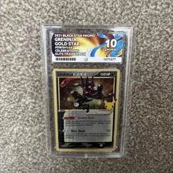 Pokemon Greninja Gold Star Black Star Promo SWSH144 Celebrations Ace 10 Not PSA - Image 1