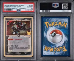 Pokemon Greninja Gold Star Holo Black Star Promo SWSH144 Celebrations PSA 10 - Image 3