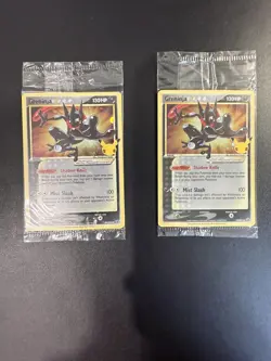 2 x Pokemon TCG Greninja Gold Star SWSH144 Celebrations Black Star SEALED PROMO - Image 1